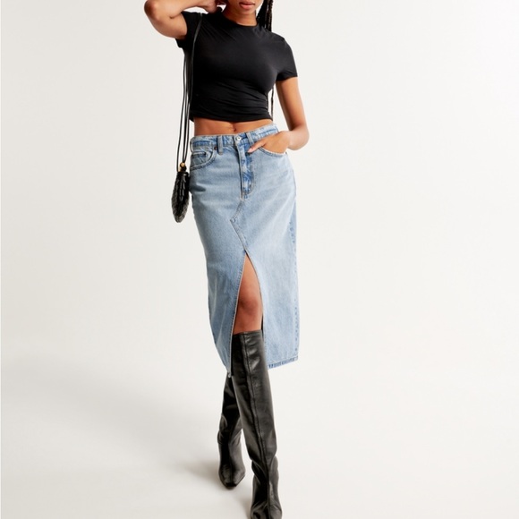 Denim Midi Skirt - Picture 1 of 5